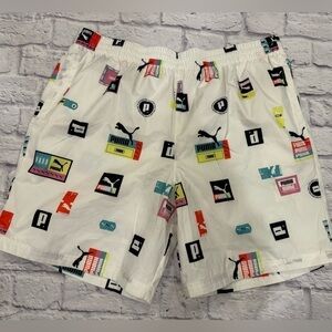 Puma Men’s Swim Trunks XXL Logo Retro White Summer Swimwear
